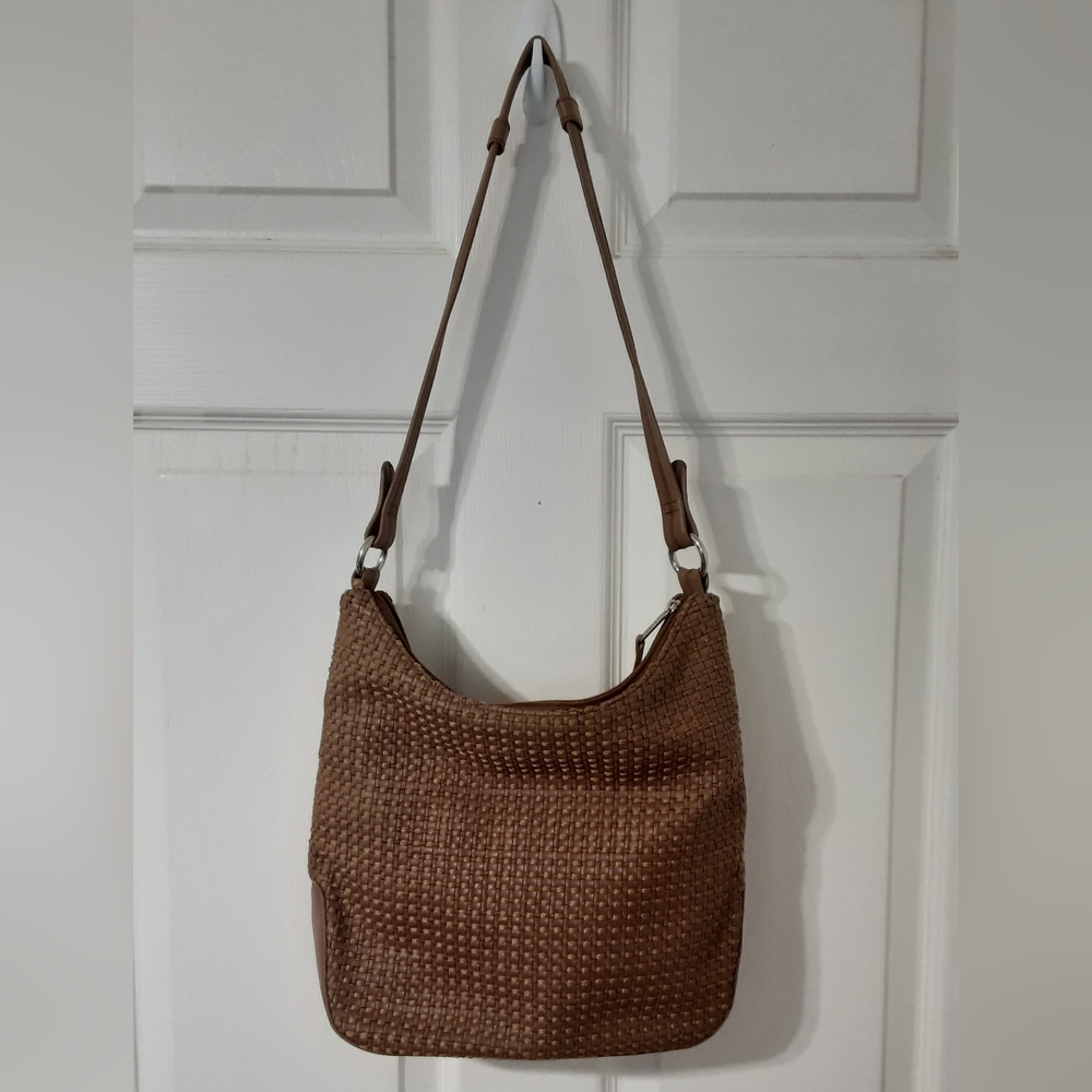 The Sak in Collaboration with Elliott Lucca Woven Top Zippered Crossbody Bag.